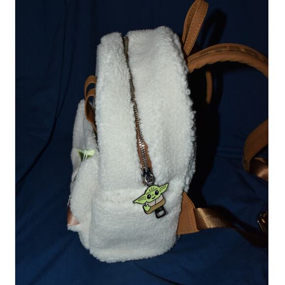 Star Wars x Loungefly Baby Yoda Grogu Disney Parks Sherpa Mini Backpack Fuzzy main image 8